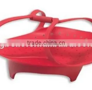 FDA & LFGB Silicone Steamer Portable Food Steamer for Sale thumbnail-1
