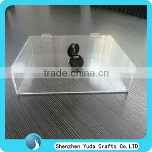 Custom Clear Locked Acrylic Box Perspex Box With Lock and Key thumbnail-1