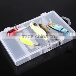 5pcs Fishing Hard Baits Lures Minnow Popper Crank Popper Carbon Steel Hook With Box thumbnail-3