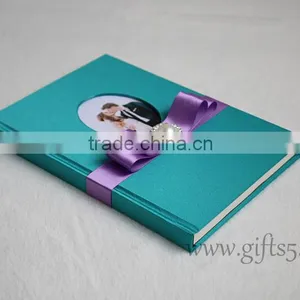 Unique Wedding Guest Book With Ribbon Bow thumbnail-5