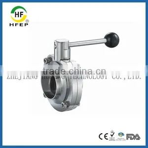 HF1B008 DN100 Weld Stainless Steel 304 Sanitary Low Price Butterfly Valve thumbnail-3
