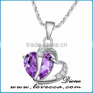 Jewelry Fashion Women Larger Silver Heart Necklace thumbnail-4