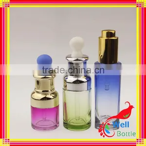 Shoulder Glass Dropper Aluminium Blue Color Empty Glass Essential Oil Bottle With Dropper GSB-0014R thumbnail-3