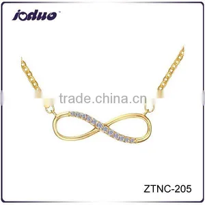 Fashion 18K Plated Zircon Infinity Stainless Steel Necklace thumbnail-1