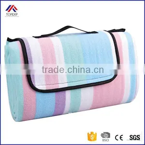 Polar Fleece Outdoor Beach Mat Striped Blanket thumbnail-1