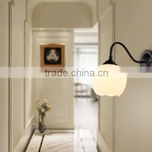 High Quality Cheap Price Glass Round Shape Wall Light Indoor Decor Wall Lamp Iron Base Wall Lamp thumbnail-3