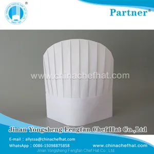 60g Special White Non Woven Round Top Cook Cap Disposable Chef Hat thumbnail-2
