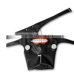 Hot Sale PU Anime Mask With Zipper Black Tokyo Ghoul Cosplay thumbnail-3