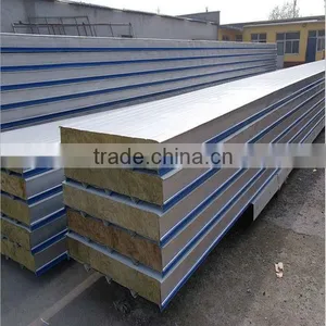 Rock Wool Fire Proofing Metal Roof and Wall Sandwich Panel thumbnail-1
