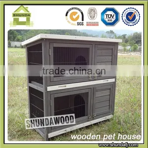 SDR019 Outdoor Wooden Cage Double Decker Rabbit Hutch thumbnail-1