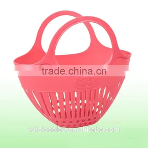Plastic Storage Basket Fruit Vegetables Shopping Picnic Bin With Handles 2 Sizes thumbnail-2
