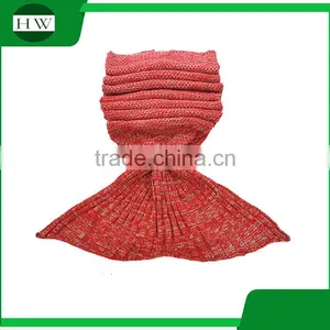 China Supplier Low MOQ Kids Children Knitted Mermaid Tail Blanket thumbnail-4