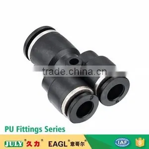 China JULY Supplier Plastic Pneumatic Y Branch Tee Type Quick Connect Pipe Fittings thumbnail-1