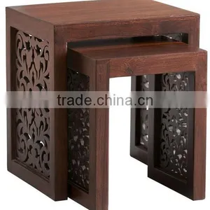 Antique Wooden Side Table thumbnail-1