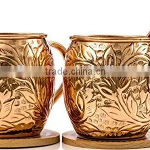 16 oz Solid Copper Moscow Mule Mug Copper Mule Mugs With Riveted Handle thumbnail-5