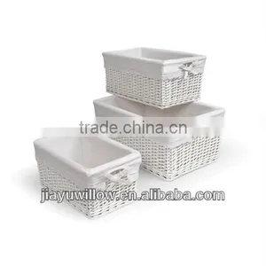 Wholesale Cheap Willow Beautiful Storage Basket With Liner thumbnail-1