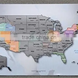 Personalized Scratch-off Us Map the United States of America A4 Size Poster Travel Silver Layer thumbnail-1
