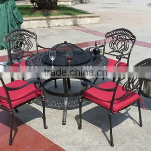 2017 Sigma Cast Aluminum Garden Dining Set Outdoor Table And Chairs thumbnail-2