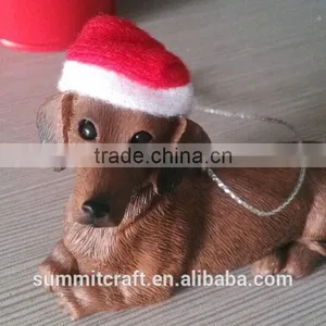 Resin Dachshund Dog Gift Unique Christmas Tree Ornament thumbnail-2