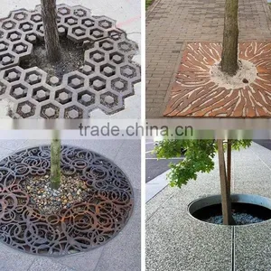 FO-9T01 Popular High Quality Corten Steel Tree Perforated Strainer, Tree Pool Cover 2017 thumbnail-2