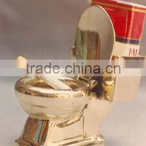 Toilet Shaped Polished Brass Ashtray thumbnail-1