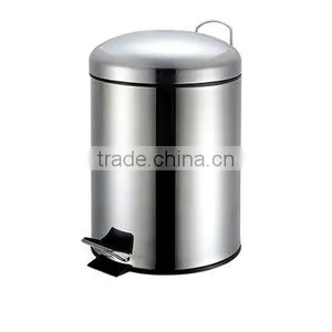 Fasionable Top Polishing Body Red Powder Coating With Pedal Trash Bin Rublish Bin Garbage Canister thumbnail-3