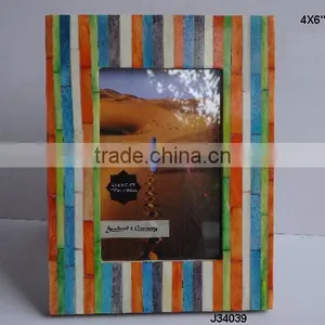 Colourful Verticle Line Bone Photo Frame With Other Colours and Patterns Available in All Sizes thumbnail-1