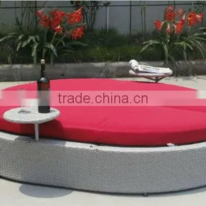 HuSen Rattan Double Rattan Double Sun Lounger Bed With Cushion Double Bed thumbnail-1