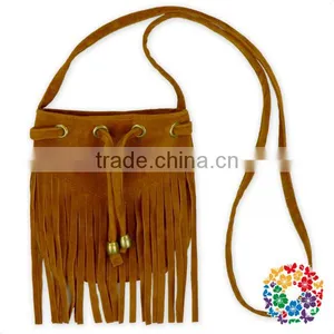 Cheap Vintage Fancy Design Coffee Suede Tassel Baby Kids Change Purse thumbnail-1