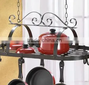 Wrought Iron Kitchen Hanging Pot Rack thumbnail-1