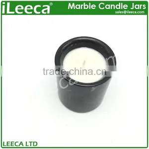 Black Marble Candle Vessels With Mini Tealight Candles thumbnail-2