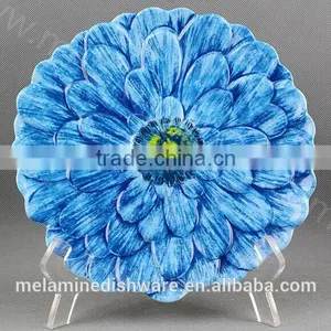 Melamine Round Blue Peony Plate thumbnail-1