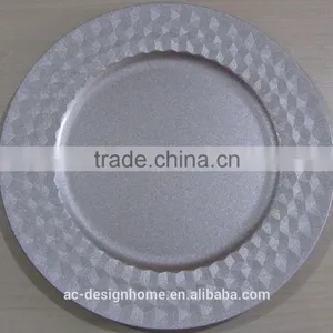 SILVER GLITTER PP PLASTIC CHARGER PLATE thumbnail-1