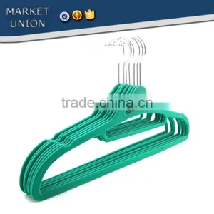 ABS Plastic Velvet Antiskid Suit Hangers Flocking Clothes Hanger With Pulley thumbnail-6