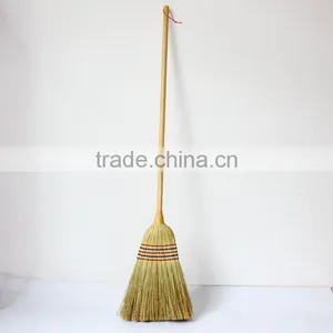 Natural Sorghum Straw Corn Broom With Wooden Handle for Sale thumbnail-6