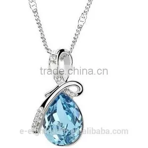 Women's Rhinestone Chain Crystal Pendent Necklace Waterdrop Jewelry Xmas Christmas Gift thumbnail-2