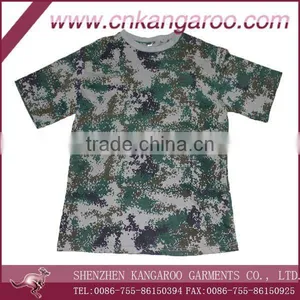 Mens 100%cotton Woodland Camo Military T-shirt; Army Jungle Camouflage Training Tshirt thumbnail-1