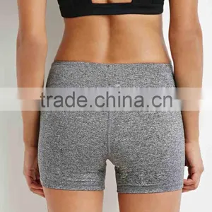 High Quality Women Fashion Gym Active Heathered Yoga Shorts Pants Wholesale Custom Manufacturer Clothing Shorts thumbnail-4