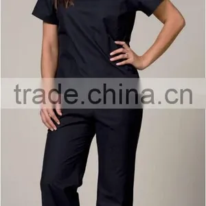 2014 Hot Selling Solid Color Printed Scrubs Top,Medical Uniform,Sexy Nurse Uniform thumbnail-1