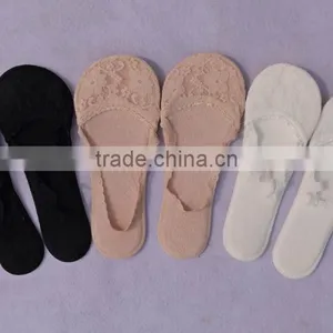 Womens Fashion Low Cut Ankle Socks With Lace thumbnail-1
