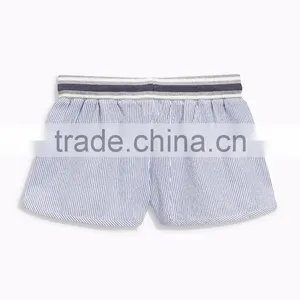 MGOO Hot Sale Women Summer Blue Striped Shorts Sports Running Cotton Drawstring Short Pants thumbnail-2