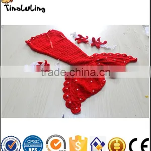 2017 Hot Selling Handmade Newborn Baby Crochet Mermaid Costumes Outfit Photo Props Costumes thumbnail-2
