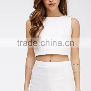 Wholesale High Quality Cheap High-waisted Wihte Cotton Short for Women thumbnail-1