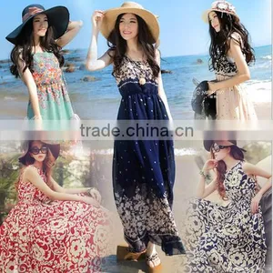 Fashion Women Long Chiffon Maxi Dress Summer Beach Dress thumbnail-2