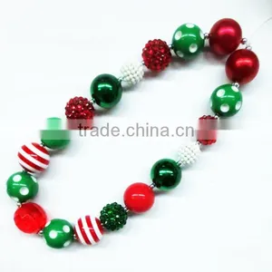 Christmas Baby Bubblegum Beaded Necklace thumbnail-2