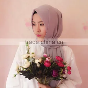 Muslim Scarf Pearl Chiffon Solid Color Long Towel Summer New National Customs of the Hui Multi-color thumbnail-3