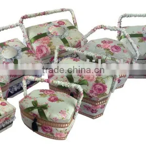 2015 Fashionable Art Craft Sewing Basket ,Wooden Basket thumbnail-1