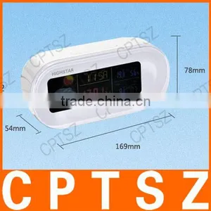 HIGHSTAR HSD7744B 4.5" Screen Desktop Temperature / Humidity / Time Display Clock - White (3 x AAA) thumbnail-1