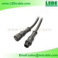 Mini Waterproof Connector Cable With Metal Screw Nut thumbnail-1