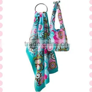 100% Cotton Reactive Printed Folding Beach Towel Tote Bag thumbnail-1